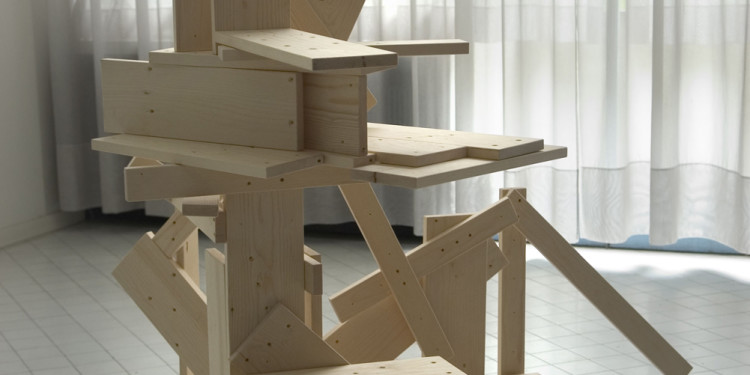 Ryan Gander Rietveld Reconstruction – Diego, 2006 Two Rietveld cargo chairs and Rietveld cargo table, dimensions variable Courtesy Tanya Bonakdar Gallery, New York, and Lisson Gallery, London