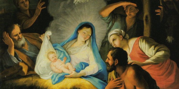 Pittore di scuola emiliana, Natività di Gesù, olio su tela, Torino 1649