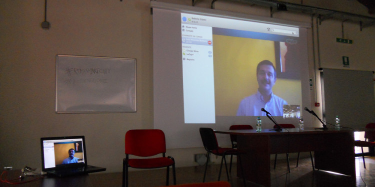 collegamento streaming con Luca Massimo Barbero alla presentazione di Roberto Zibetti presso Ente Regionale Appia Antica - 18.5.2013